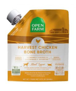 Open Farm Harvest Chicken Bone Broth Meal Topper for Dogs & Cats 12OZ