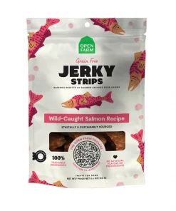 Open Farm Grain Free Jerky Strips Wild Caught Salmon Dog Treat 158G