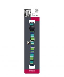 M-PETS Stripes Cat Collar Green