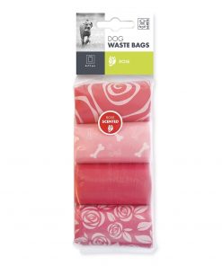 M-PETS Dog Waste Bags Rose Scented 60 bags (4x15)