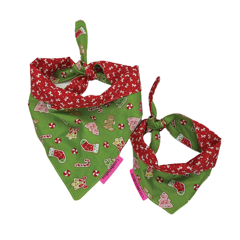 LolaBellaBoo – Christmas Candy and Bow Bandana