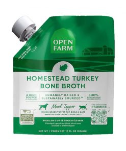 Open Farm Homestead Turkey Bone Broth Meal Topper for Dogs & Cats 12OZ