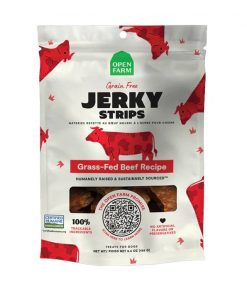 Open Farm Grain Free Jerky Strips Grass-Fed Beef Dog Treat 158G