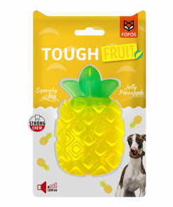 FOFOS Tough Fruit Squeaky Jelly Pineapple Dog Toy