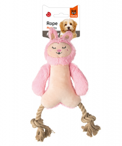 FOFOS Rope Leg Plush Rabbit Dog Toy