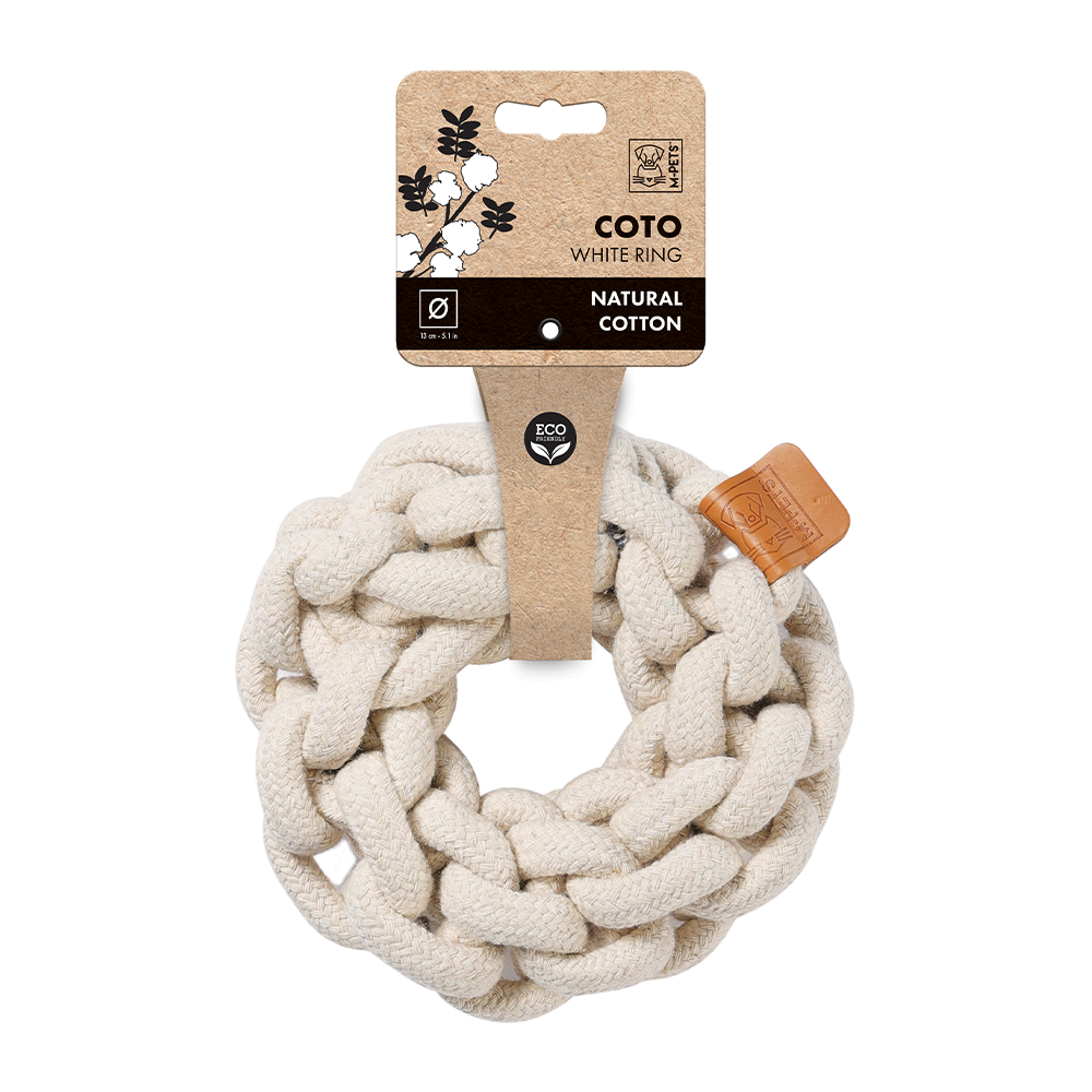M-PETS Coto White Ring S Eco Friendly Dog Toy-13cm