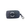Reflective Visibility Poo Bag Holder Cobble Stone Print-BLACK