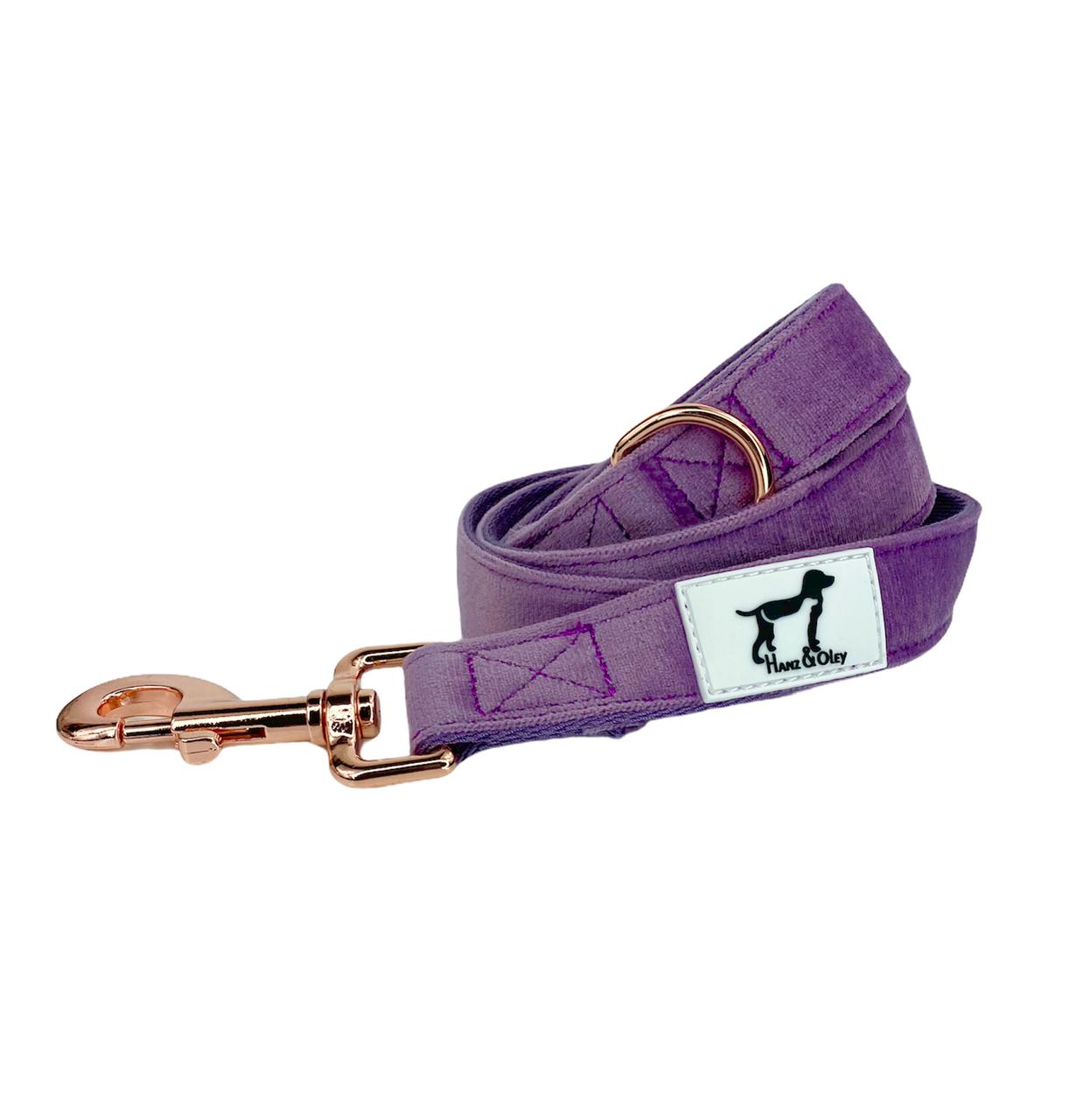 Hanz and Oley-Velvet Leash Lilac Rose