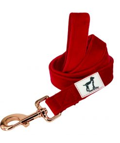 Hanz and Oley-Velvet Leash Red Rose 1.2m