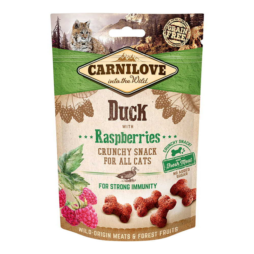Carnilove Duck with Raspberries Crunchy Snack for Cats 50g
