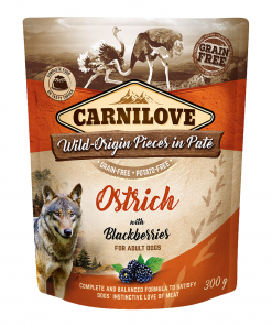Carnilove Ostrich with Blackberries for Adult Dogs (Wet Food Pouches)