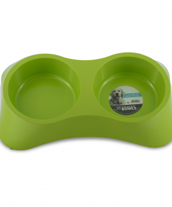 M-PETS Melamine Double Bowl Green 2x1700ml
