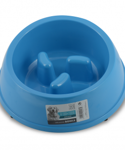 M-PETS Melamine High Back Slow Down Bowl Blue 1400ml