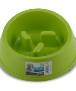 M-PETS Melamine High Back Slow Down Bowl Green 1400ml