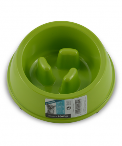 M-PETS Melamine High Back Slow Down Bowl Green 250ml