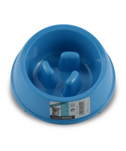 M-PETS Melamine High Back Slow Down Bowl Blue 250ml