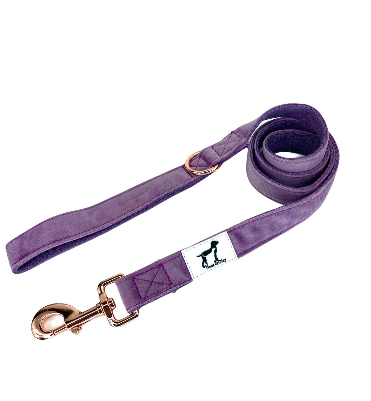 Hanz and Oley-Velvet Leash Lilac Rose - Image 2